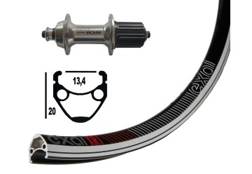 Bike-Parts zapletené koleso 13-622 105 stríb.8/9st.QR.32 der 6,5