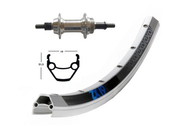 Bike-Parts zapletené koleso 26 X 1.75 Nut-pevný 36der Exal ZX 19 strieborná nerez.-paprsky