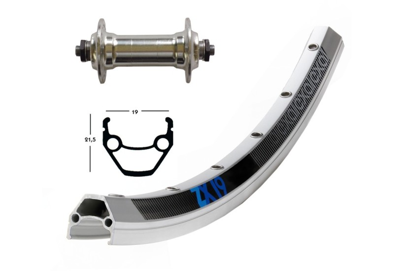 Bike-Parts predné koleso 28 x 1.75 NFL-QR. 36 dier Exal ZX 19   strieborná nerez.-paprsky