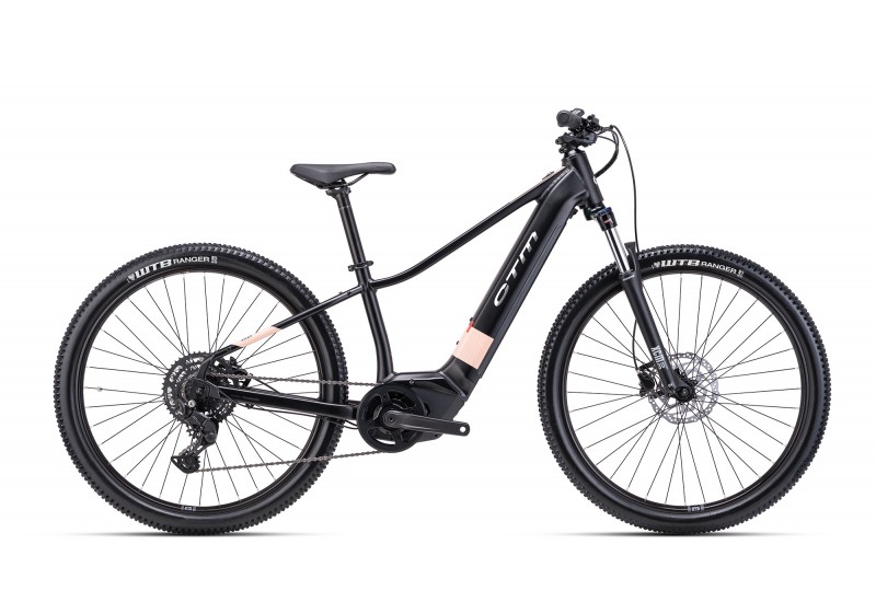 CTM dámsky horský elektrobicykel RUBY GX 27,5 - matná čierna / lesklá staroružová 2025
