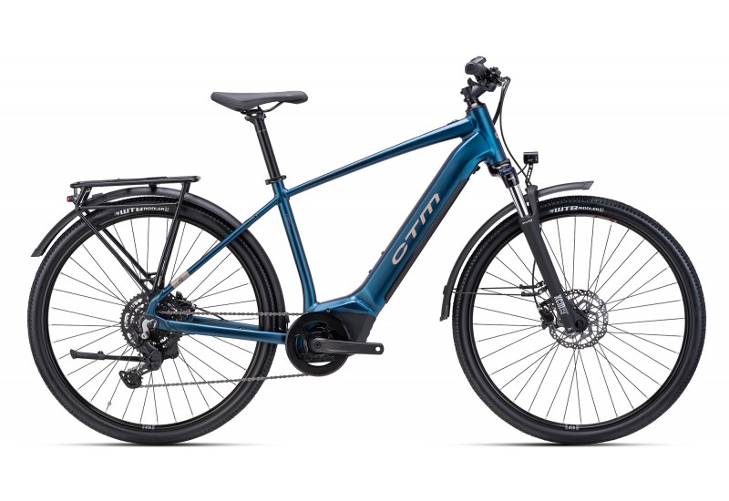 CTM trekingový elektrobicykel SENZE GX Man - matná hlbokomodrá / sivohnedá 2025