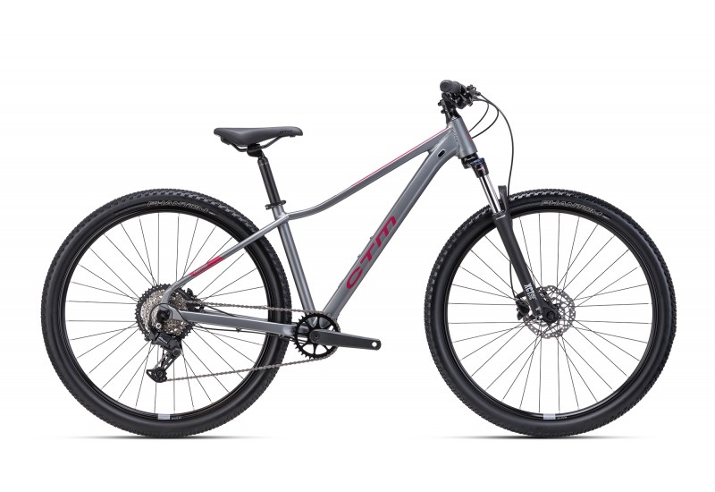 CTM dámsky horský bicykel CHARISMA 2.0 - matná tmavosivá / lesklá bordová 2025