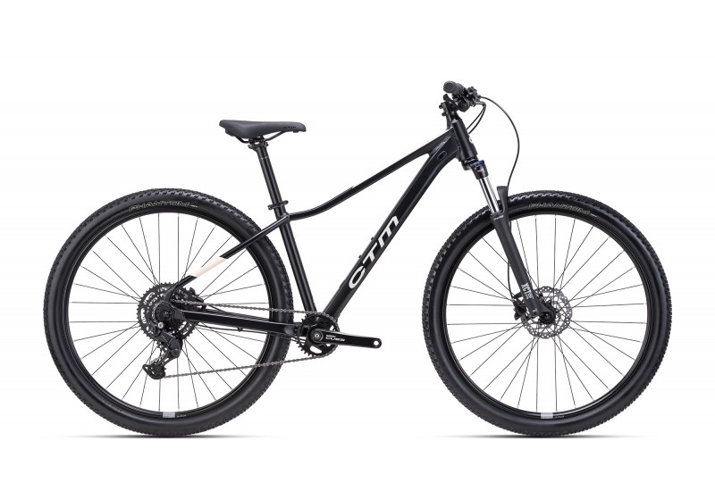 CTM dámsky horský bicykel CHARISMA 3.0 - matná čierna / svetloružová 2025
