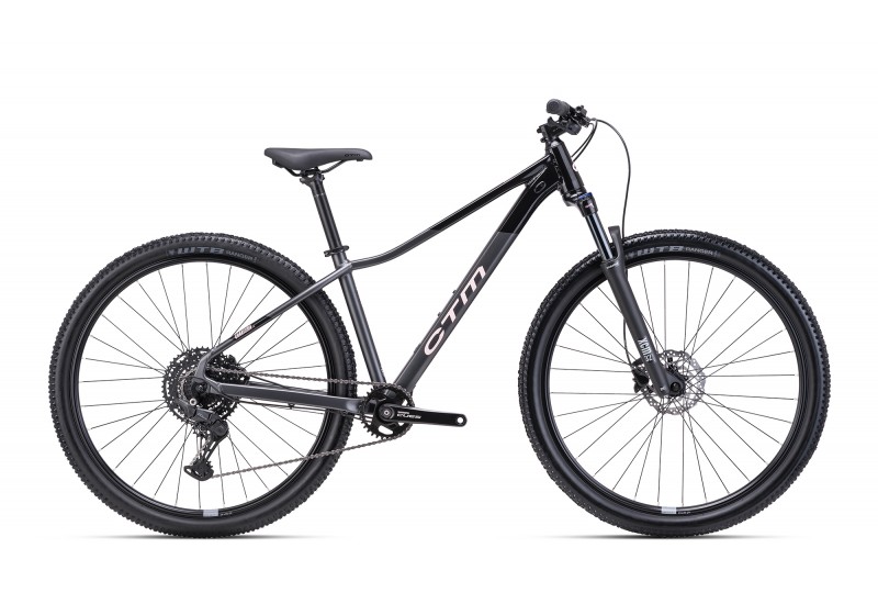 CTM dámsky horský bicykel CHARISMA 4.0 - matná kovová čierna / lesklá čierna 2025