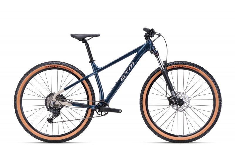 CTM horský bicykel ZEPHYR - teplá svetlosivá/hlbokomodrá perleť 2025