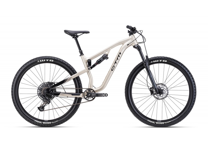 CTM horský bicykel SKAUT 2.0 - lesklá čierna / matná zlatosivá 2025