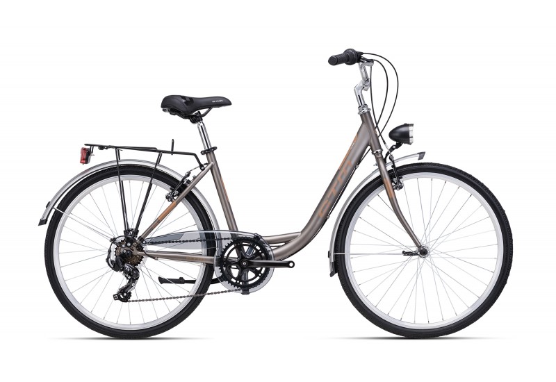 CTM dámsky mestský bicykel OLIVIA 2.0 - matná šedohnedá / hnedá 17 (430) 2025