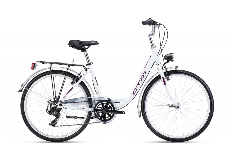 CTM dámsky mestský bicykel OLIVIA 2.0 - fialovobiela perleť / tmavá fialová 17 (430) 2025
