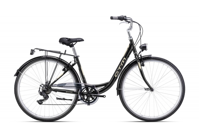 CTM dámsky mestský bicykel RITA  2.0 - matná čierna / svetlozlatá 17 (430) 2025