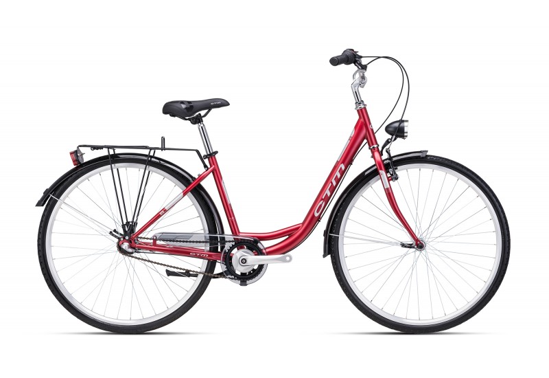 CTM dámsky mestský bicykel RITA 1.0 - mat. tmavočervená perleť / strieb. 17 (430) 2025
