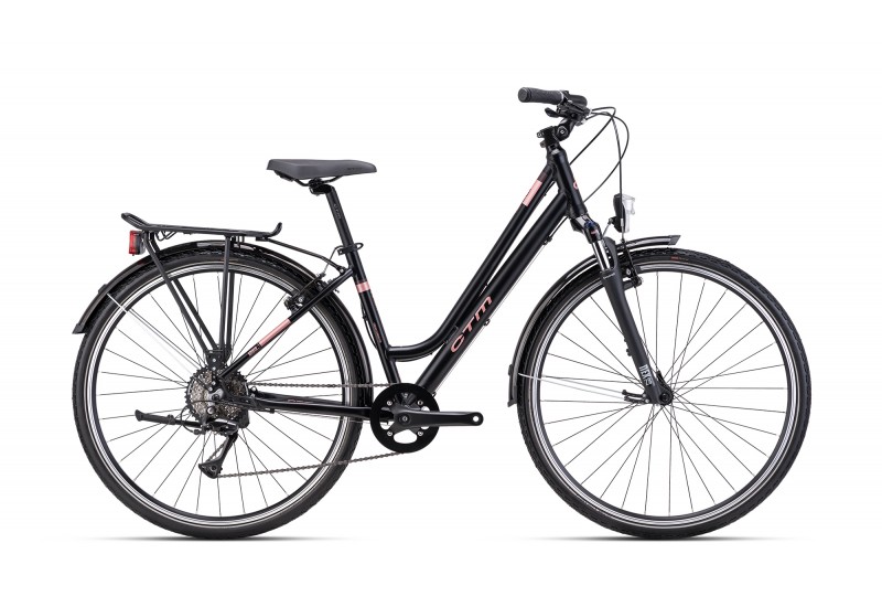 CTM dámsky mestský bicykel AMBER - matná čierna / staroružová 17 (430) 2025
